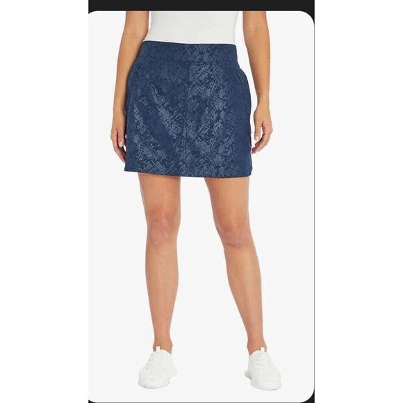 Orvis Women's Size Large Travel Pull On‎ Skort Stretch Blue Zip Pockets - Picture 1 of 10